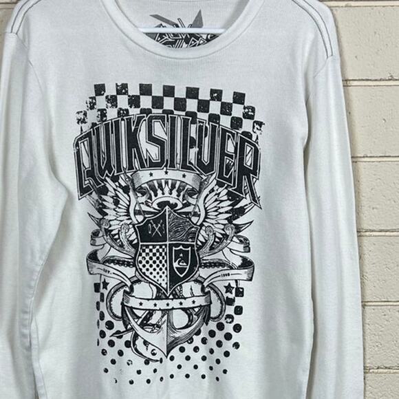 Quicksilver Y2K White Graphic Thermal size L - Picture 8 of 9